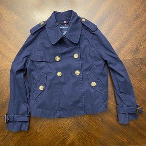 Ralph Lauren Navy Blue Size 5 Swing Trench Coat